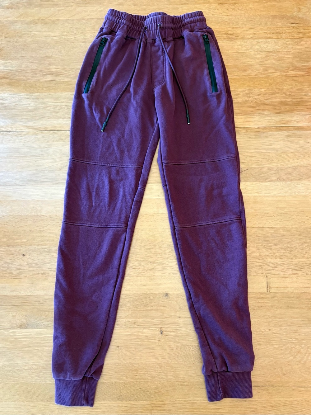 American Tall Mens Maroon Joggers Small Tall Zip Pocket Tapered Sweatpants
